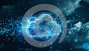 Cloud computing transfer big data on internet. futuristic digital technology