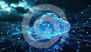 Cloud computing transfer big data on internet. futuristic digital technology