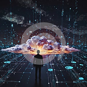 Cloud computing transfer big data internet futuristic digital technology