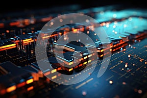 Cloud computing transfer big data on internet. futuristic digital technology .Generative AI