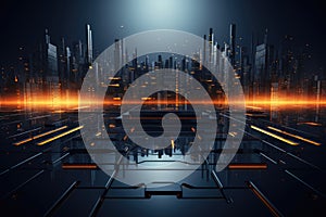 Cloud computing transfer big data on internet. futuristic digital technology .Generative AI