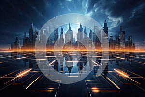 Cloud computing transfer big data on internet. futuristic digital technology .Generative AI