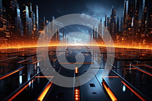 Cloud computing transfer big data on internet. futuristic digital technology .Generative AI