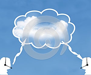 Cloud Computing With Two Users Communicating