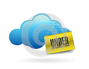 Cloud computing with under construction sign