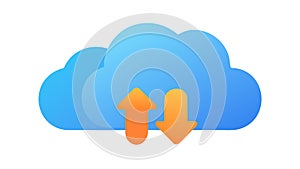 Cloud Computing with Up Down Arrows, Data Sync, vector design Generative AI