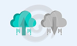 Cloud Computing Upload and Download Vector Icons - Digital Data Storage Concept