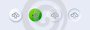 Cloud computing upload line icon. Internet data storage sign. Line icons. Vector