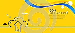 Cloud computing upload line icon. Internet data storage sign. Minimal line yellow banner. Vector