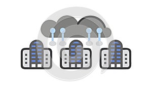 Cloud Computing for Urban Networks, vector design Generative AI