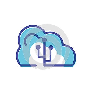 Cloud computing with usb symbol