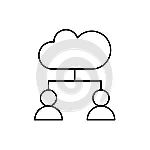 Cloud computing, users, SEO icon. Simple line, outline vector elements of commerce icons for ui and ux, website or mobile