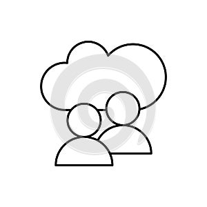 Cloud computing, users, SEO icon. Simple line, outline vector elements of commerce icons for ui and ux, website or mobile