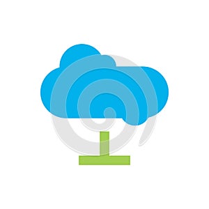 Cloud computing vector icon logo design