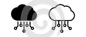 Cloud computing vector icon set. Cloud service symbol