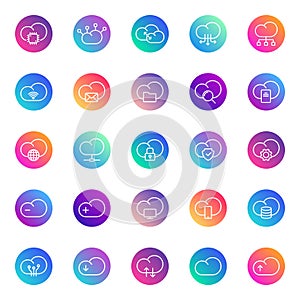 Cloud computing vector icons