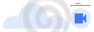 Cloud Computing and Video Streaming Concept with Cloud Icon and Camera Symbol