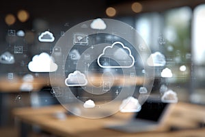 Cloud Computing Visualization on Blurred Digital Interface