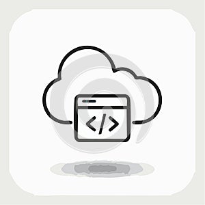 Cloud Computing and Web Development Line Icon