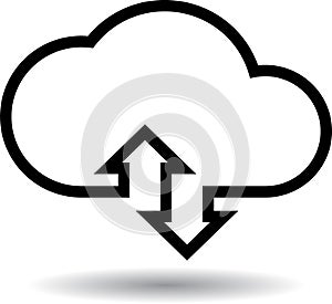 Cloud computing web icon black