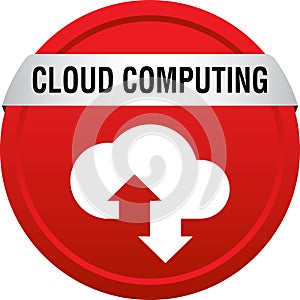 Cloud computing icon web button