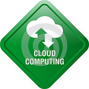 Cloud computing icon web button