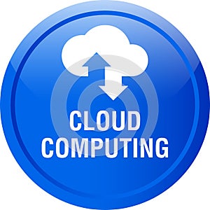 Cloud computing icon web button