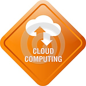 Cloud computing icon web button