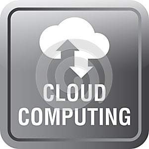 Cloud computing icon web button