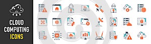 Set of cloud computing icons collection.