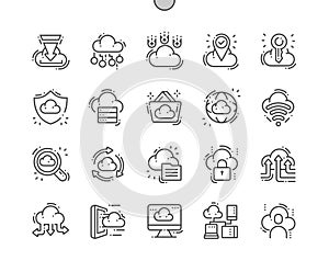 Cloud Computing Well-crafted Pixel Perfect Vector Thin Line Icons