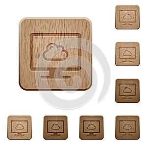 Cloud computing wooden buttons