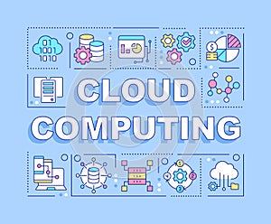 Cloud computing word concepts light blue banner