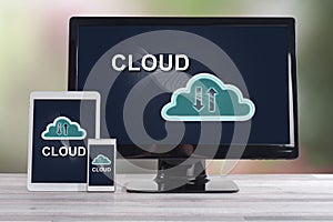 Cloud concept on different devices