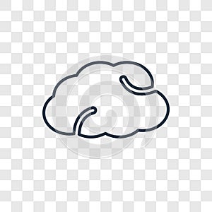 Cloud concept vector linear icon isolated on transparent background, Cloud concept transparency logo in outline style