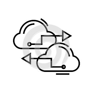 Cloud configurations line icon, concept sign, outline vector illustration, linear symbol.