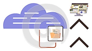 Cloud Data Storage with File Sharing and Remote Collaboration Concept
