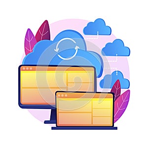 Cloud connection abstract concept vector illustration.