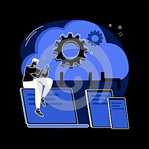 Cloud connection abstract concept vector illustration.