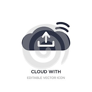 cloud with connection icon on white background. Simple element illustration from UI concept