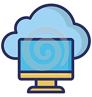 Cloud Connection Isolated Vector Icon that can easily modify or edit.