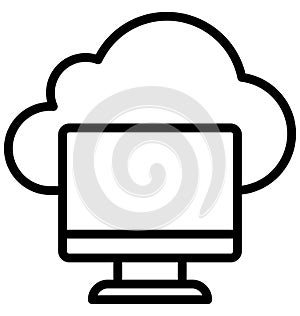 Cloud Connection Isolated Vector Icon that can easily modify or edit.