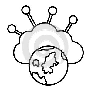 Cloud connection  Isolated Vector icon