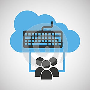 Cloud connection social media keyboard