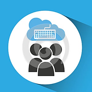 Cloud connection social media keyboard