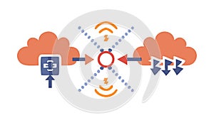Cloud Connection Tech Vector Icon, vector design Generative AI