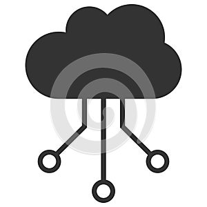 Cloud Connections Vector Icon Flat Illustration