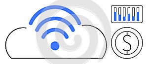 Cloud Connectivity with Financial Metrics and Data Visualization Elements for Digital Solutions