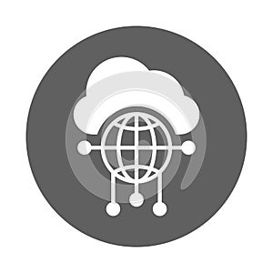 Cloud, connectivity, network icon. Gray vector graphics