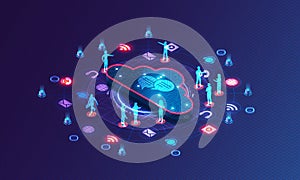 Cloud Contact Center - Concept 3D Illustration